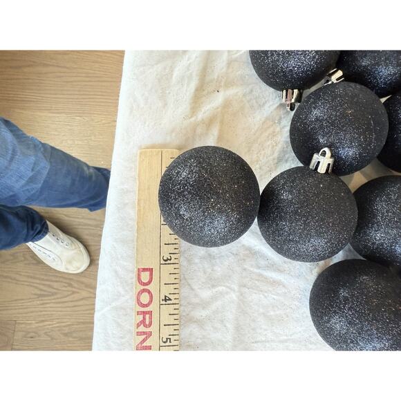 30 Black White Christmas Tree Ornament Assortment 22 Shatterproof 3 Glass Asst - Picture 3 of 6